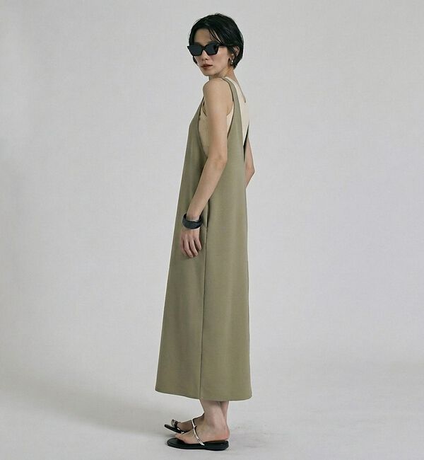 qualite「【接触冷感・吸水速乾・UVカット・防シワ】3WAYジョーゼットアメスリワンピ【予」|ワンピース|カーキ