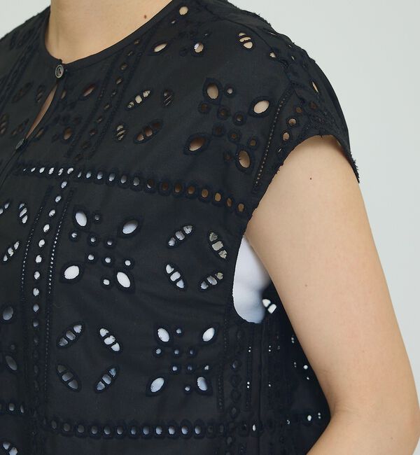 qualite「【セットアップ対応】エンブロイダリーノースリーブブラウス【予約】」|キャミソール|