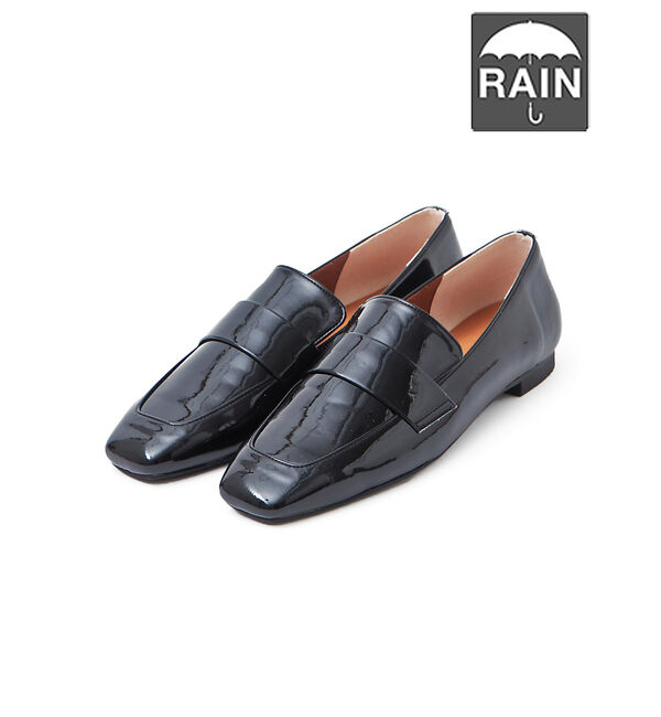 AU BANNISTER「【生活防水】スクエアトゥローファー」|レインシューズ|ブラック