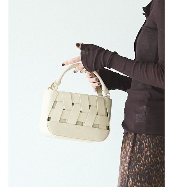 LOWELL things「Latti/レザー2WAYミニショルダーバッグ【予約】」|かごバッグ|アイボリー