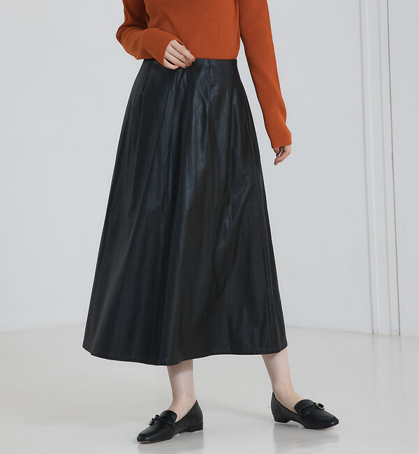 abahouse mavie「【大人のいちまんワンピ】フェイクレザー２ＷＡＹジャンパースカート」|ジャンパースカート|