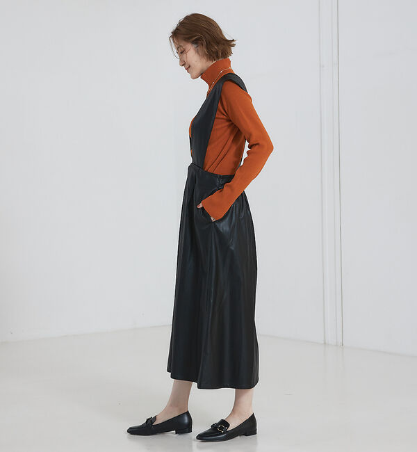 abahouse mavie「【大人のいちまんワンピ】フェイクレザー２ＷＡＹジャンパースカート」|ジャンパースカート|