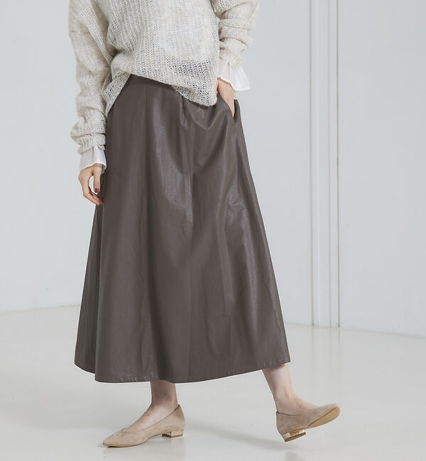 abahouse mavie「【大人のいちまんワンピ】フェイクレザー２ＷＡＹジャンパースカート」|ジャンパースカート|モカ
