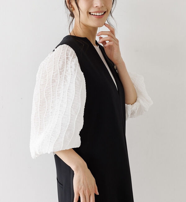 abahouse mavie「袖シアーシャーリングプルオーバー」|Tシャツ・カットソー|