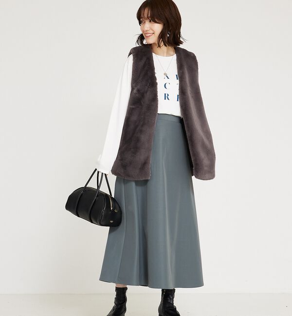 abahouse mavie「【セットアップ対応】ウォームツイルフレアースカート」|スカート|