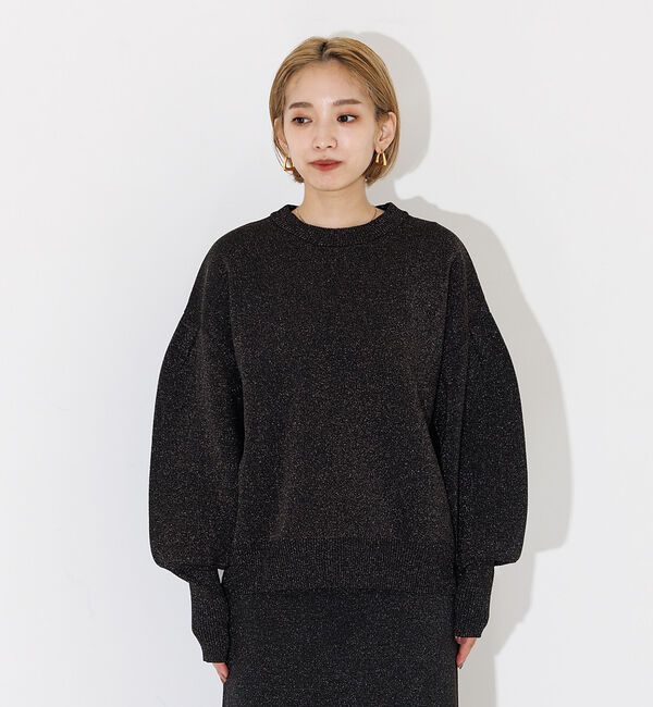NOMINE「ラメプレーティングボリュームスリーブニット」|ニット・セーター|