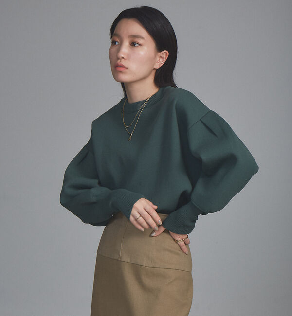 NOMINE「ラメプレーティングボリュームスリーブニット」|ニット・セーター|