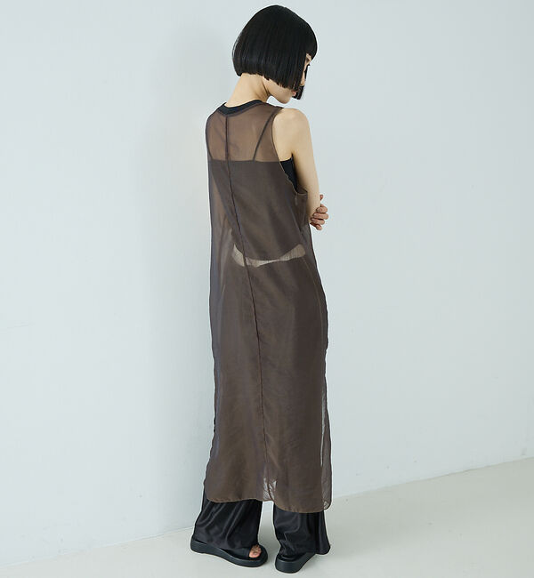 NOMINE「マルチWAY シアーシャーリング ワンピース(キャミワンピセット）」|ワンピース|チャコールグレー