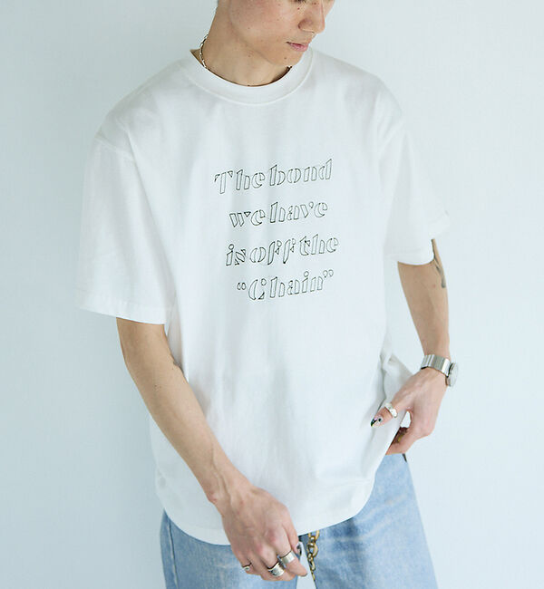 NOMINE「【ユニセックス】刺繍 ロゴ Tシャツ」|Tシャツ・カットソー|ホワイト系その他1