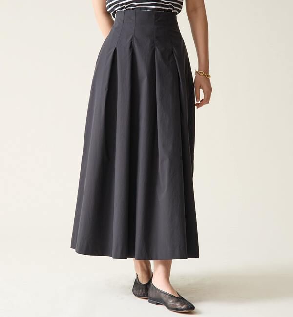 TIARA「ハイウエストタックフレアスカート」|スカート|ブラック