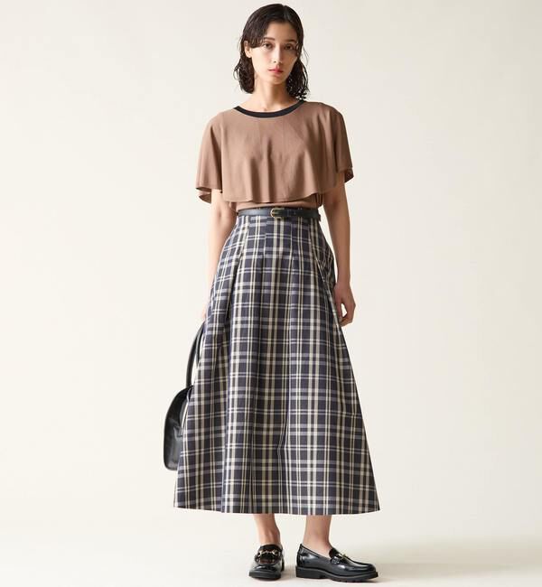 TIARA「ハイウエストタックフレアスカート」|スカート|