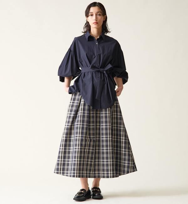 TIARA「ハイウエストタックフレアスカート」|スカート|