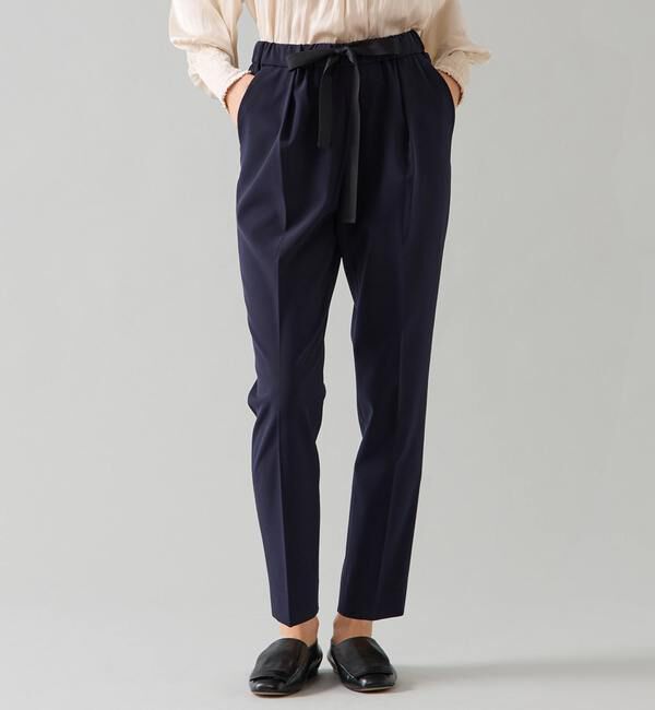 TIARA「イージータックパンツ」|スラックス|ネイビー