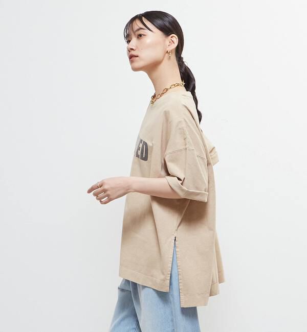 SOFFITTO「【定番型】ロゴプリント製品染ビックTシャツ」|Tシャツ・カットソー|