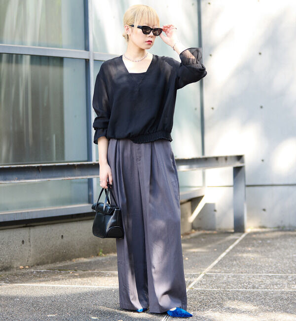 Soffitto「接触冷感タックリラックスパンツ」|その他|チャコールグレー