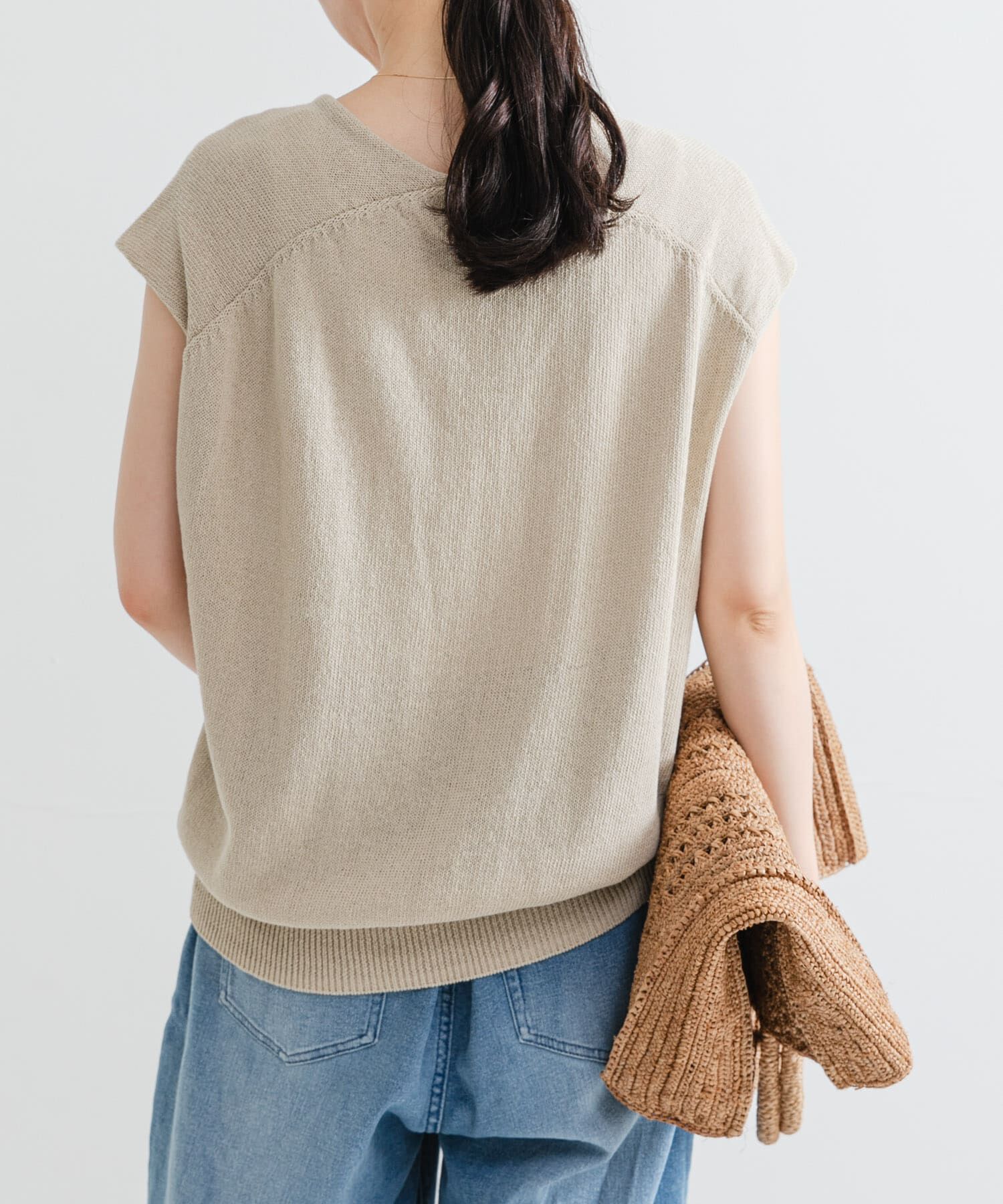 URBAN RESEARCH「リネンコットンVネックニットベスト」|ベスト・ジレ|