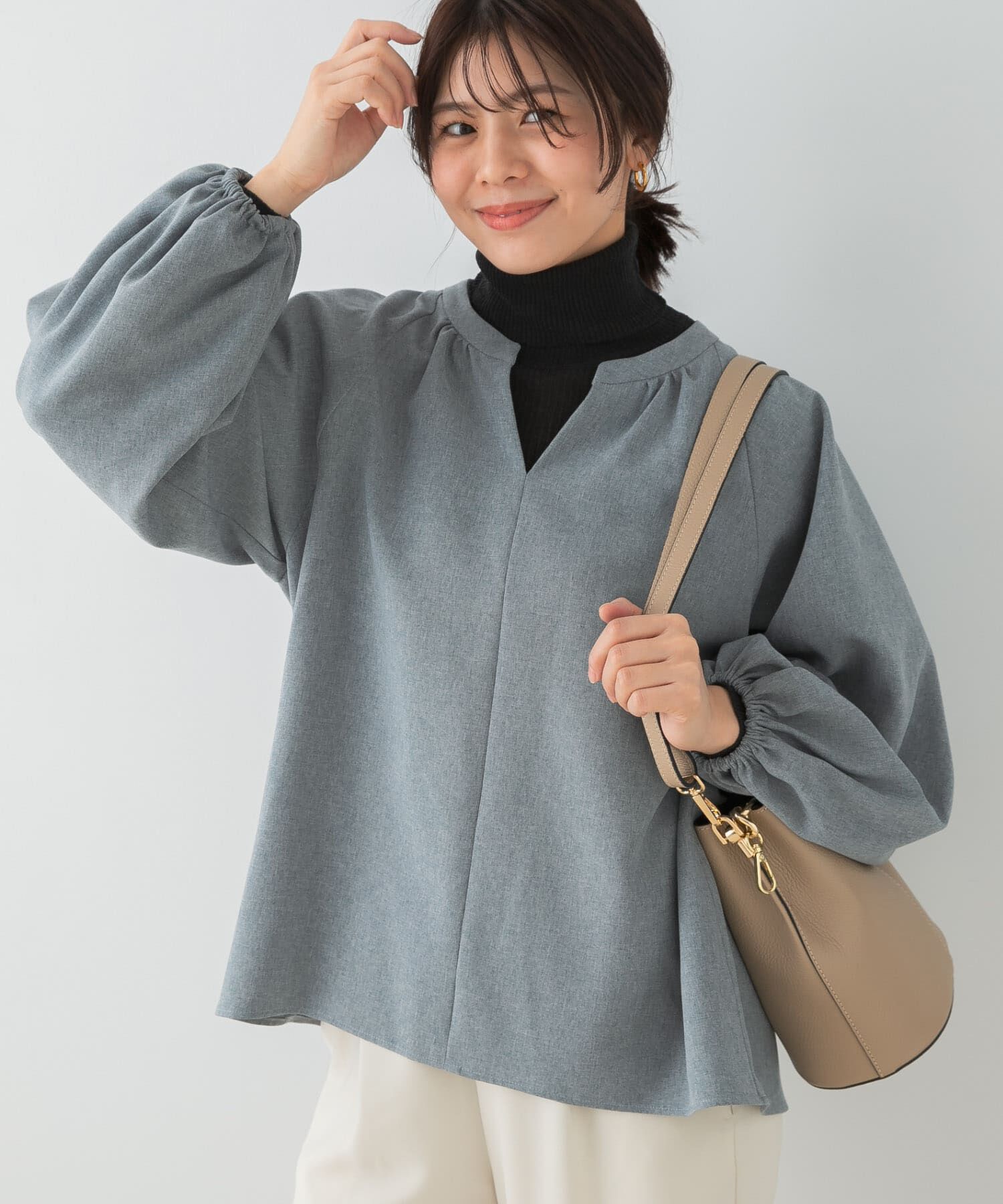 URBAN RESEARCH ROSSO「F by ROSSO　イージーケアバルーンスリーブブラウス」|シャツ・ブラウス|