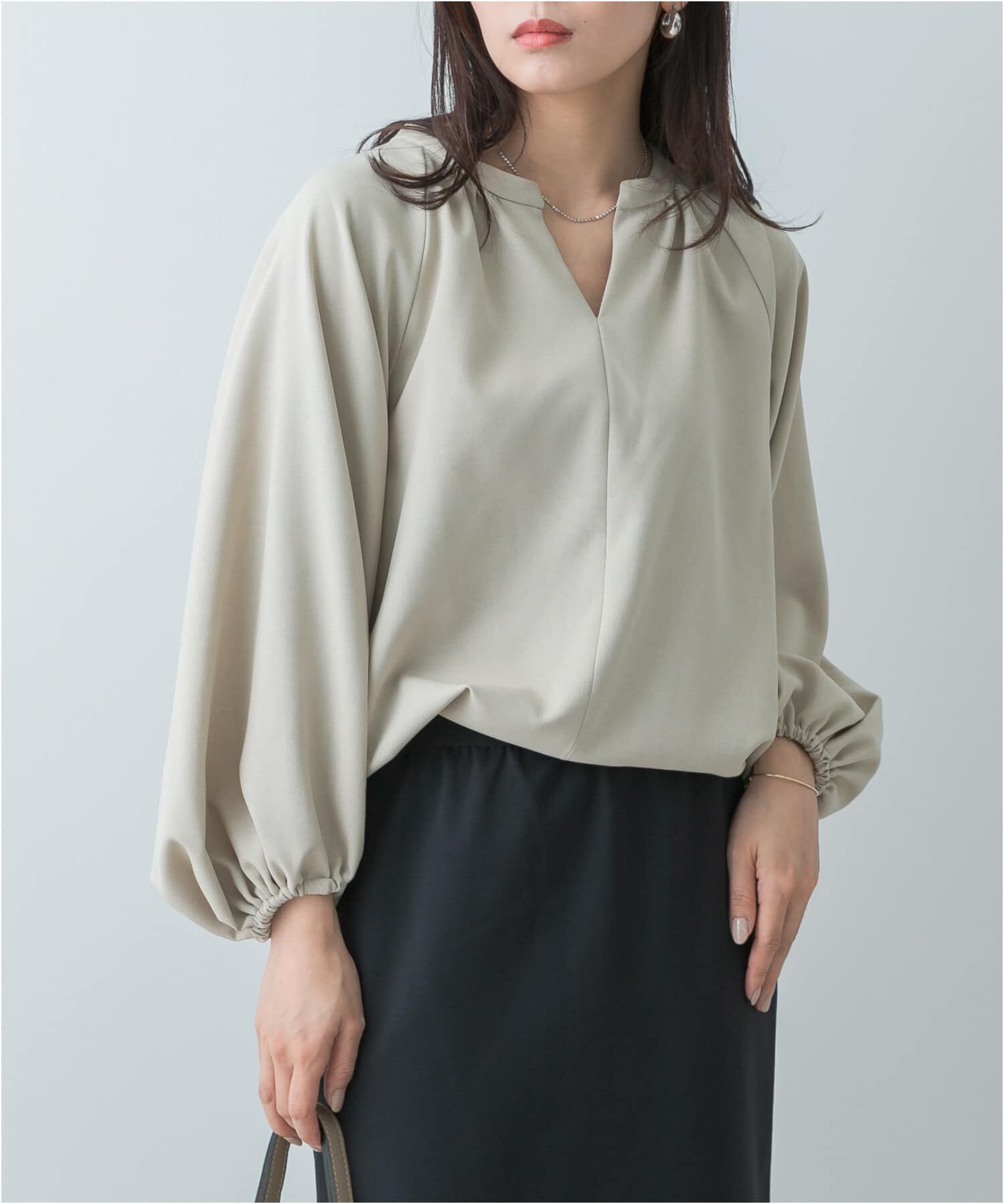 URBAN RESEARCH ROSSO「F by ROSSO　イージーケアバルーンスリーブブラウス」|シャツ・ブラウス|