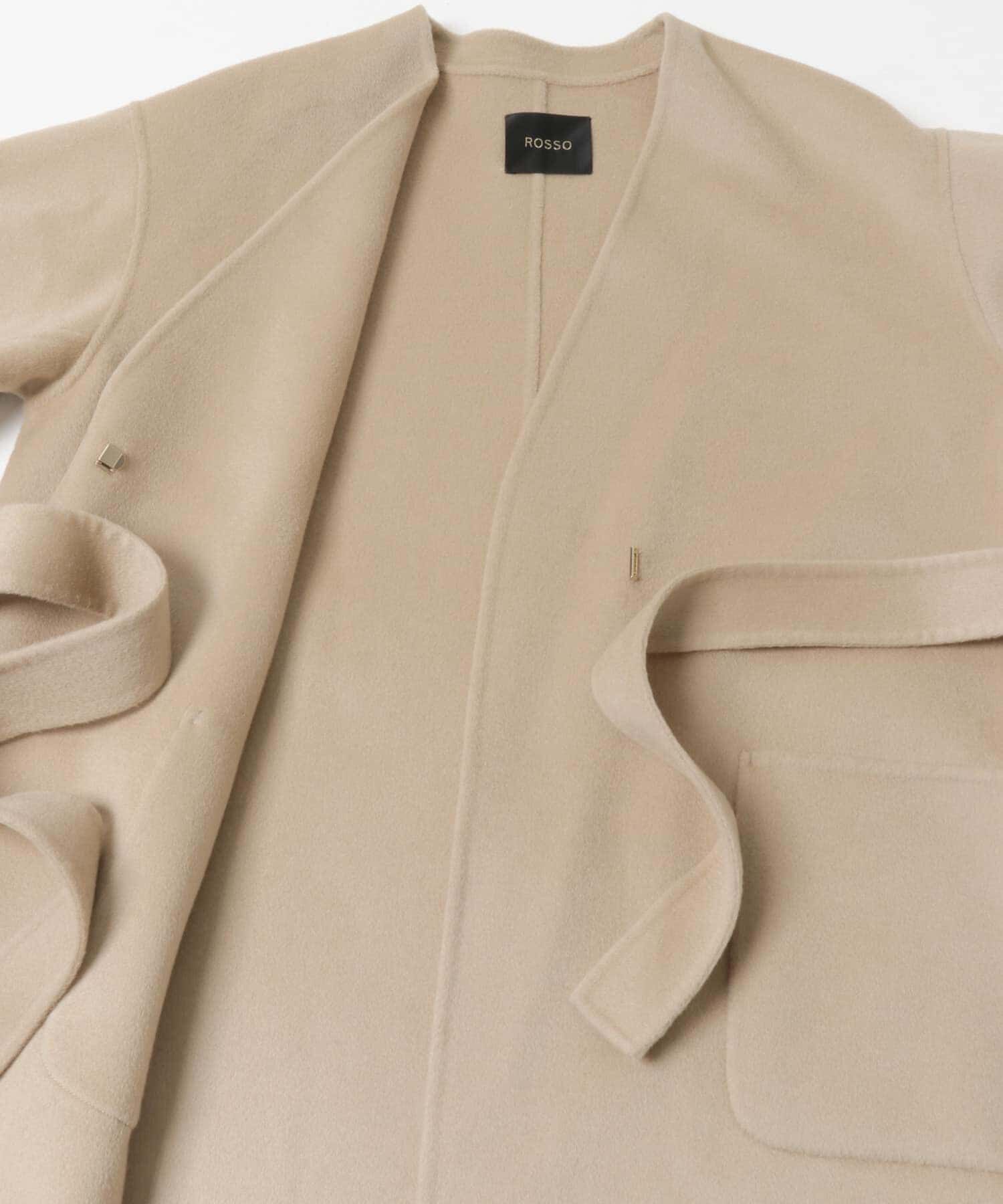 URBAN RESEARCH ROSSO「カラーレスリバーロングコート」|ノーカラーコート|