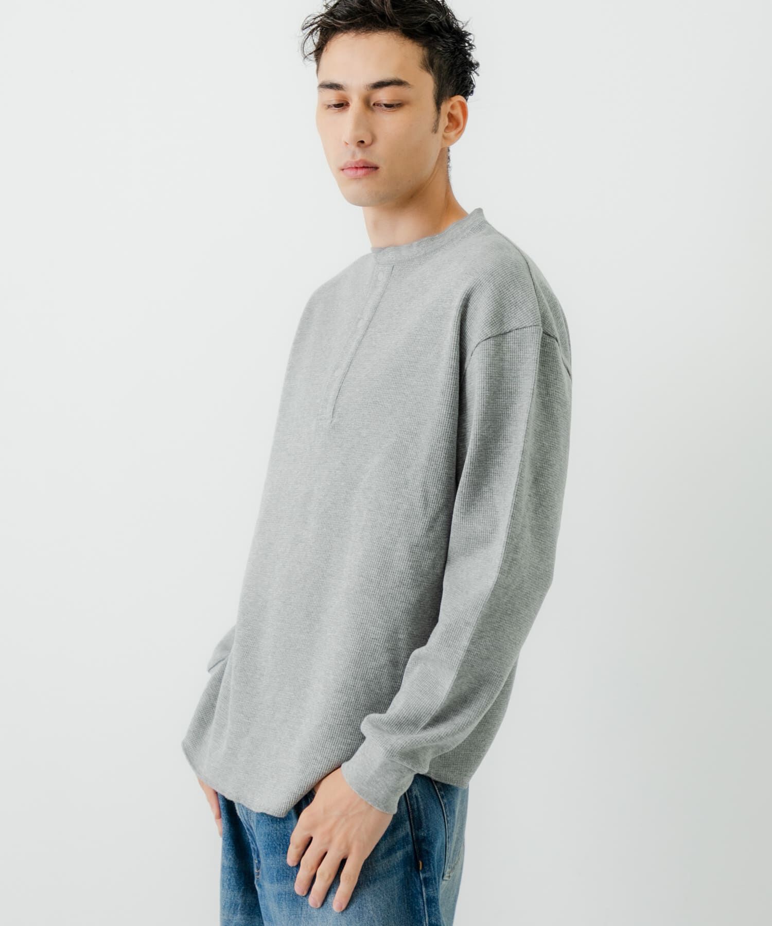 URBAN RESEARCH「『UR TECH』度詰めワッフルヘンリーロングスリーブ」|Tシャツ・カットソー|