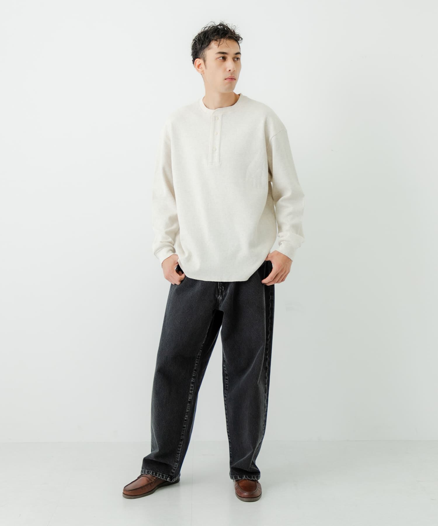 URBAN RESEARCH「『UR TECH』度詰めワッフルヘンリーロングスリーブ」|Tシャツ・カットソー|