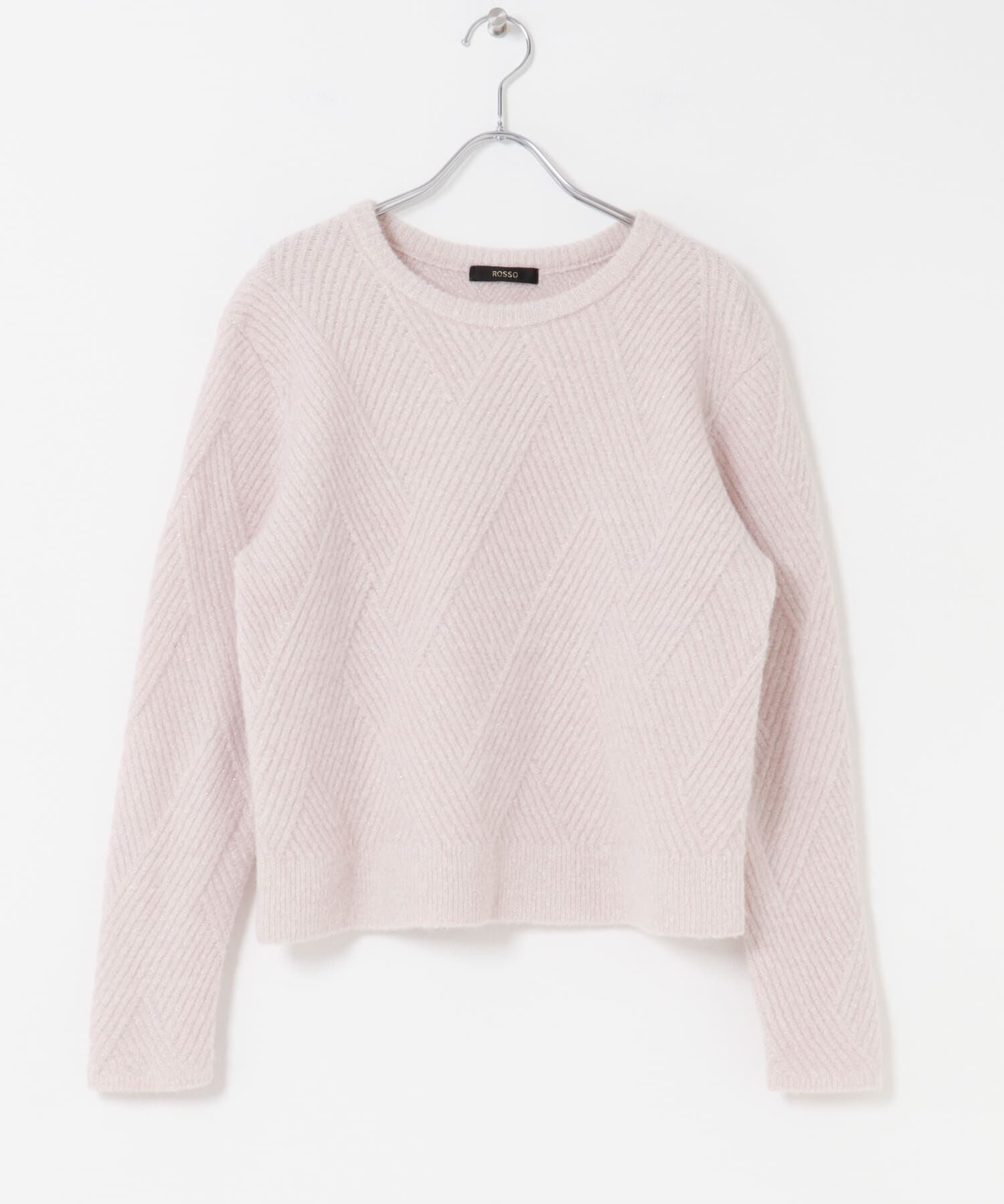 URBAN RESEARCH ROSSO「ダイヤ柄編ラメミックスニット」|ニット・セーター|