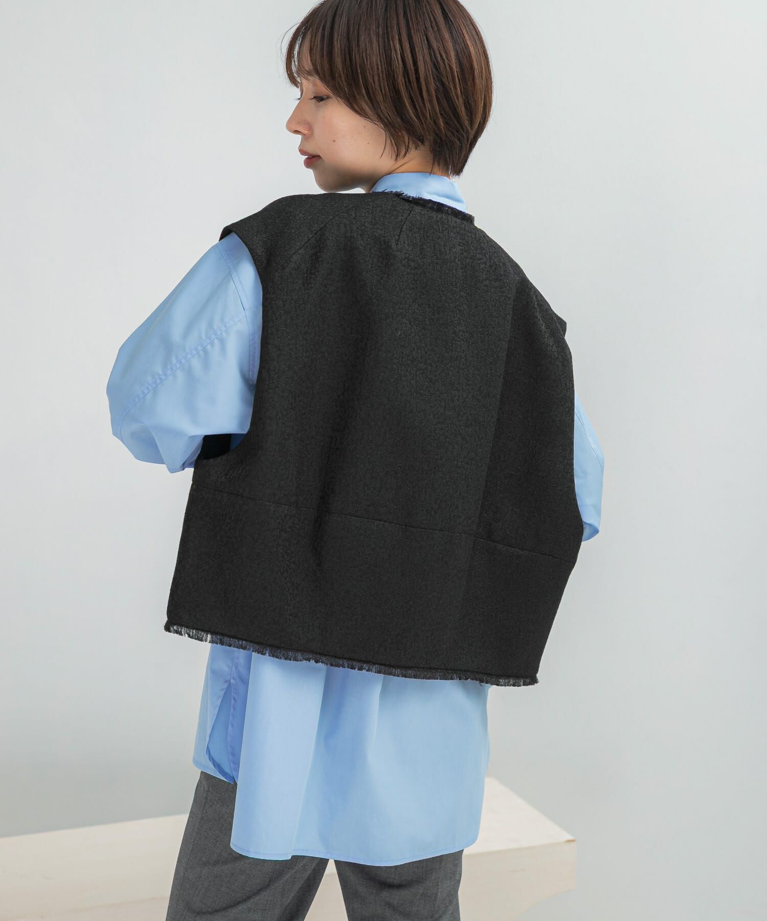 URBAN RESEARCH ROSSO「CHIGNON　ツイードショートベスト」|ベスト・ジレ|