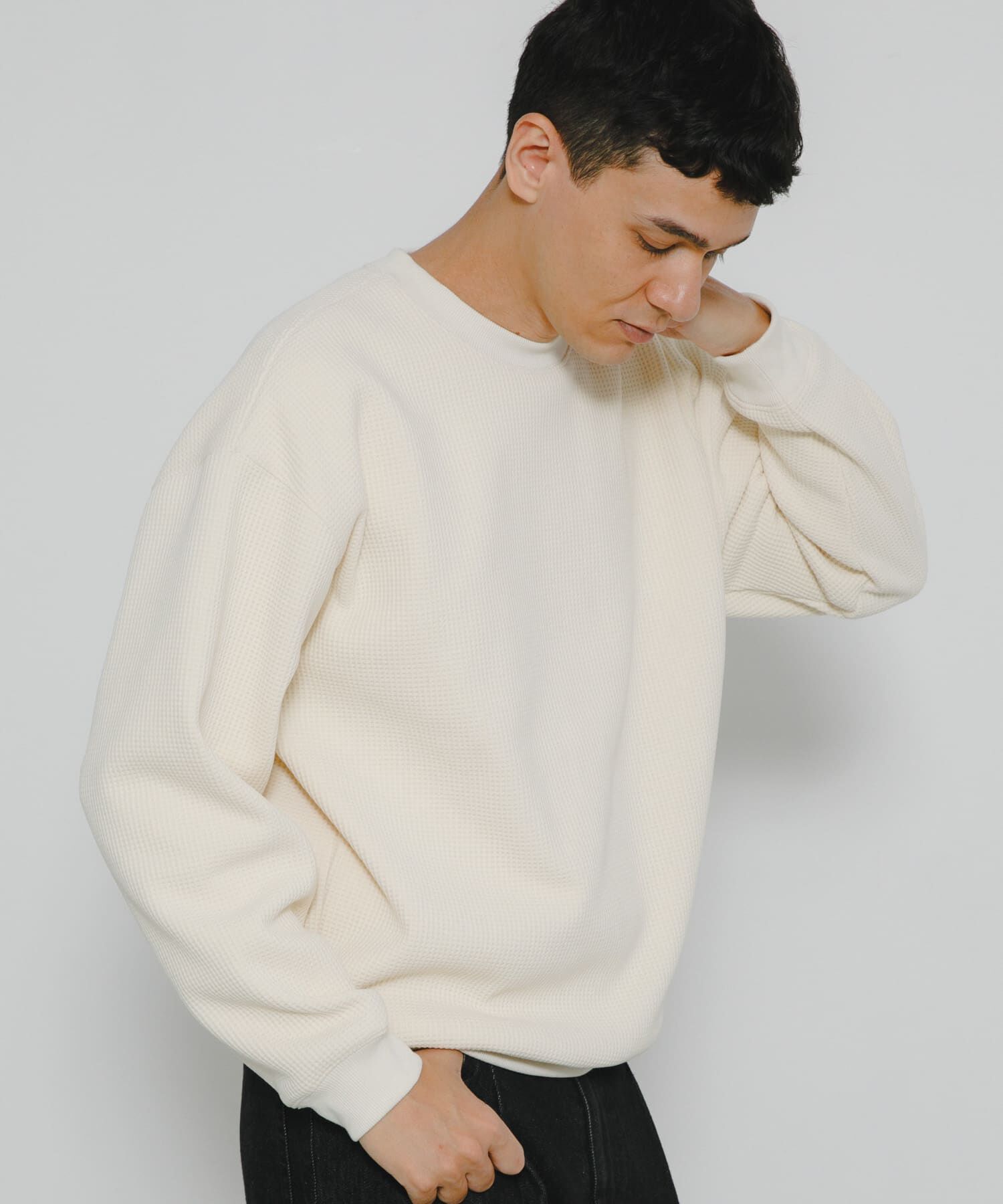 Sonny Label 「裏起毛ワッフルリラックスフィットプルオーバー」|Tシャツ・カットソー|