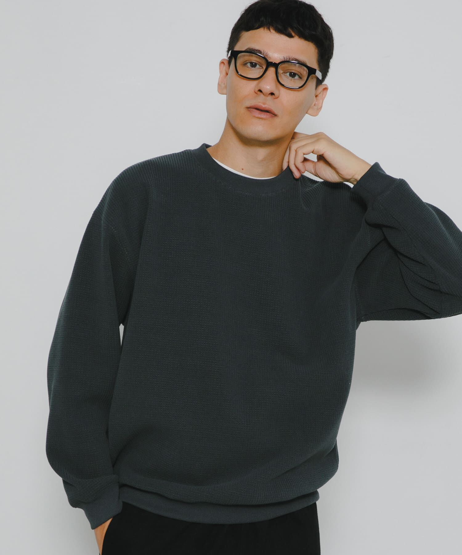 Sonny Label 「裏起毛ワッフルリラックスフィットプルオーバー」|Tシャツ・カットソー|