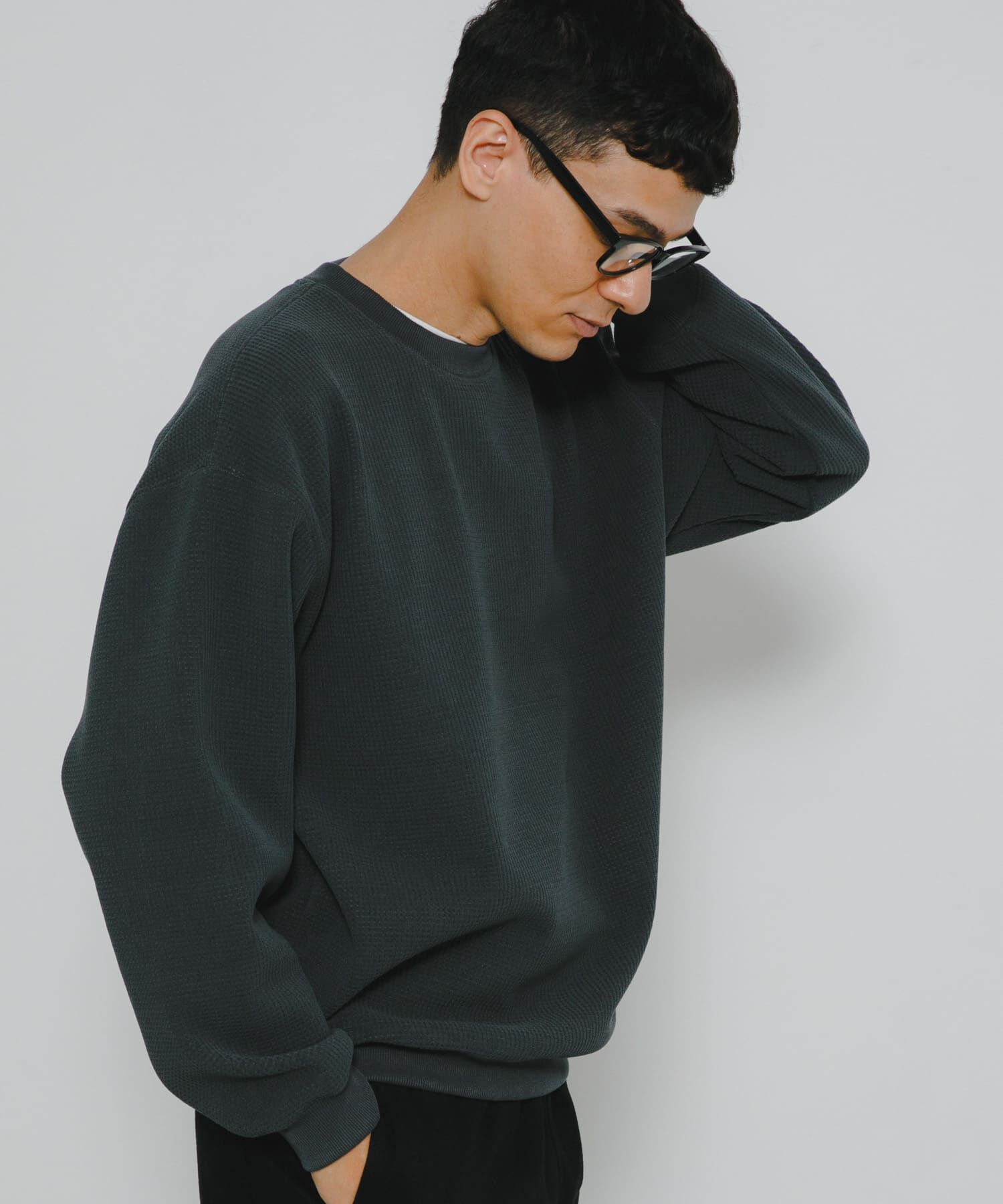 Sonny Label 「裏起毛ワッフルリラックスフィットプルオーバー」|Tシャツ・カットソー|