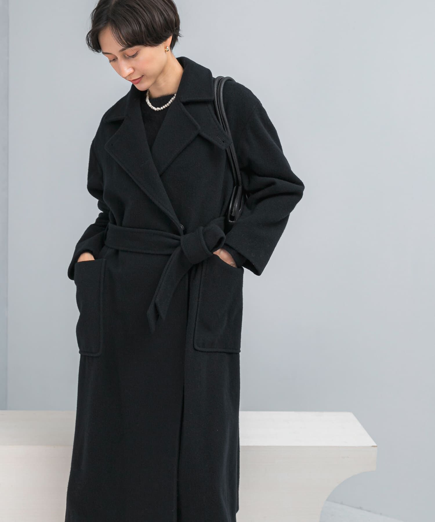 URBAN RESEARCH ROSSO「ウールカシミヤコート」|ノーカラーコート|