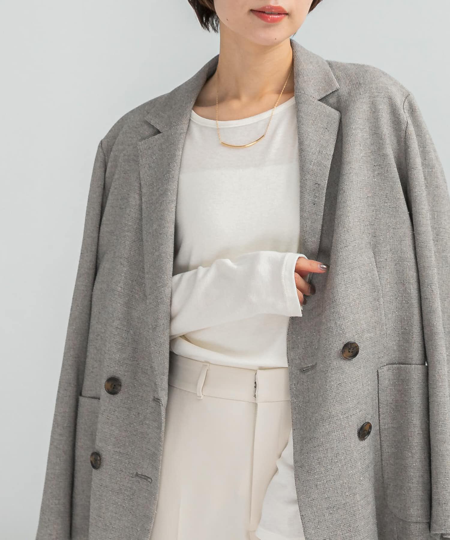 URBAN RESEARCH ROSSO「コットンカシミヤクルーネックカットソー」|Tシャツ・カットソー|