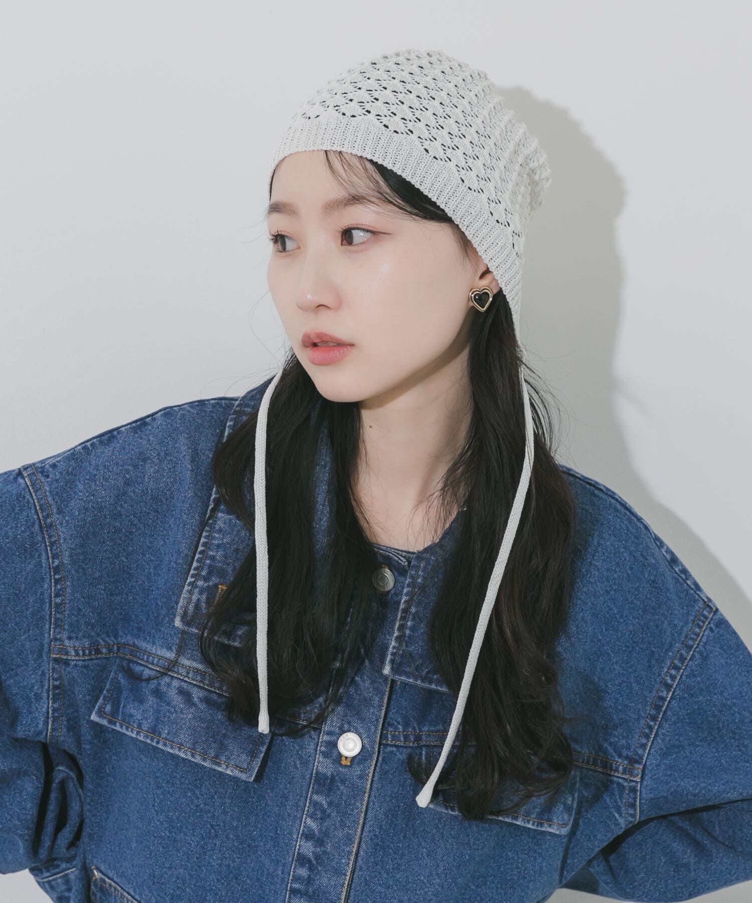 SMELLY「ニットボンネット」|ニット帽|ホワイト