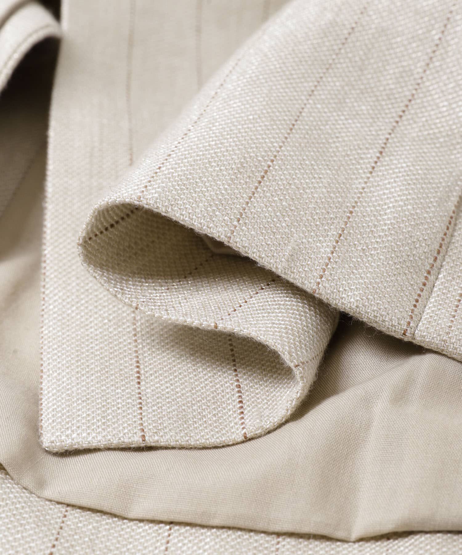 URBAN RESEARCH ROSSO「ラメリネンストライプノーカラージャケット」|ノーカラージャケット|