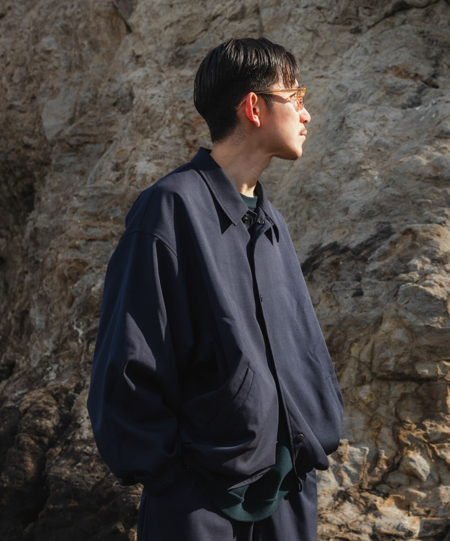 URBAN RESEARCH「Wide Dad　COACH JACKET」|ノーカラーコート|