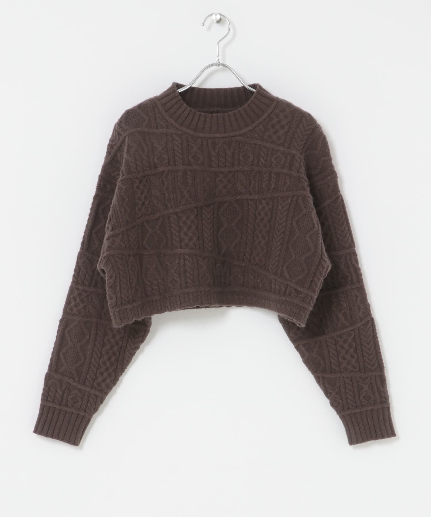  「MIXケーブルショートニット」|ニット・セーター|