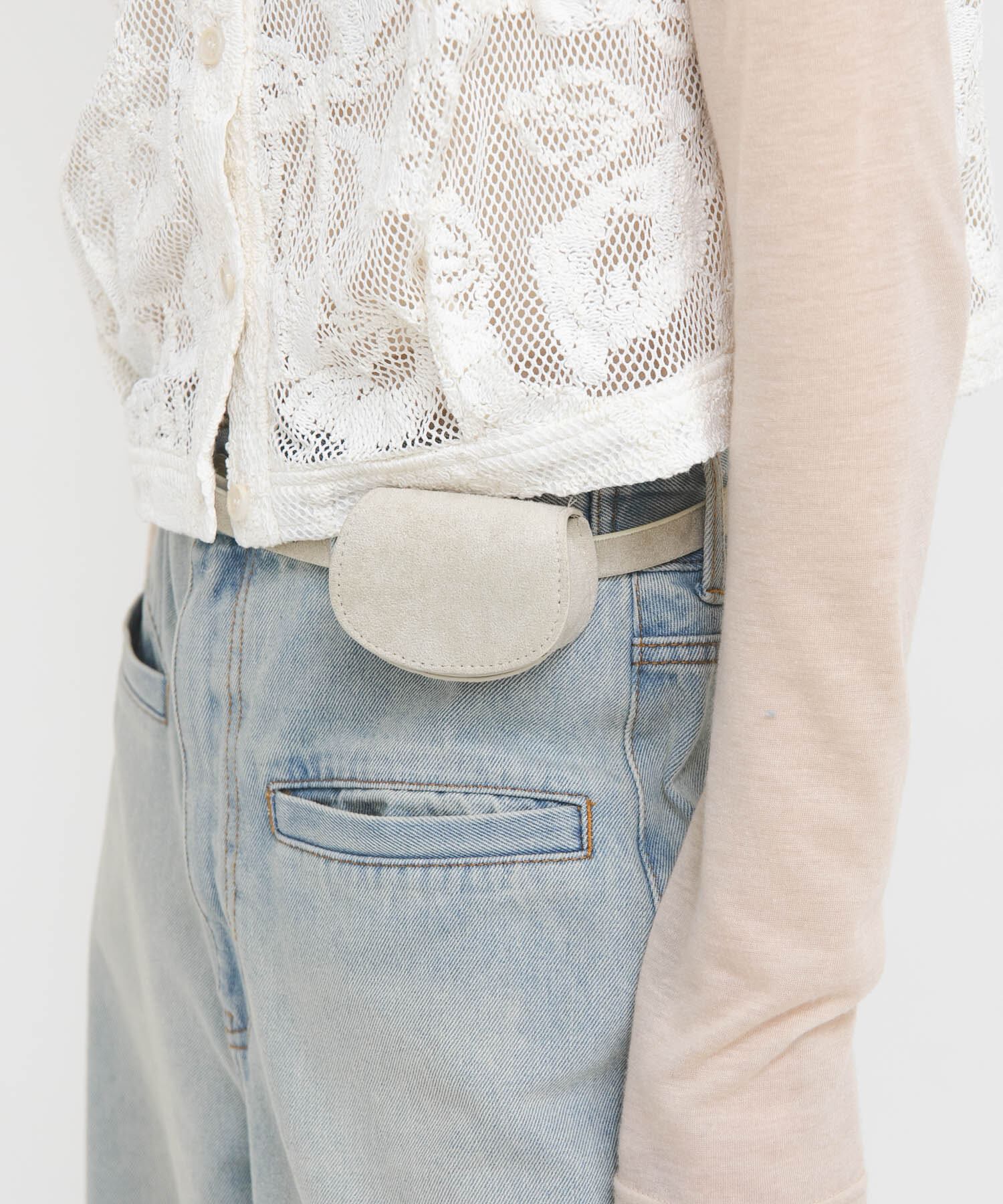  「ミニポーチベルト」|ベルト|ライトグレー