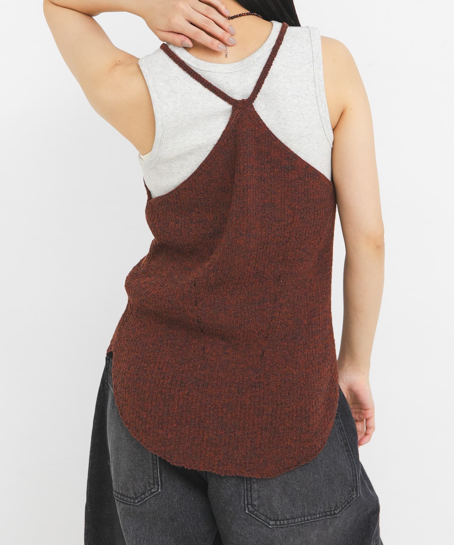  「メランジRIBタンクトップ」|タンクトップ|ブラウン系その他