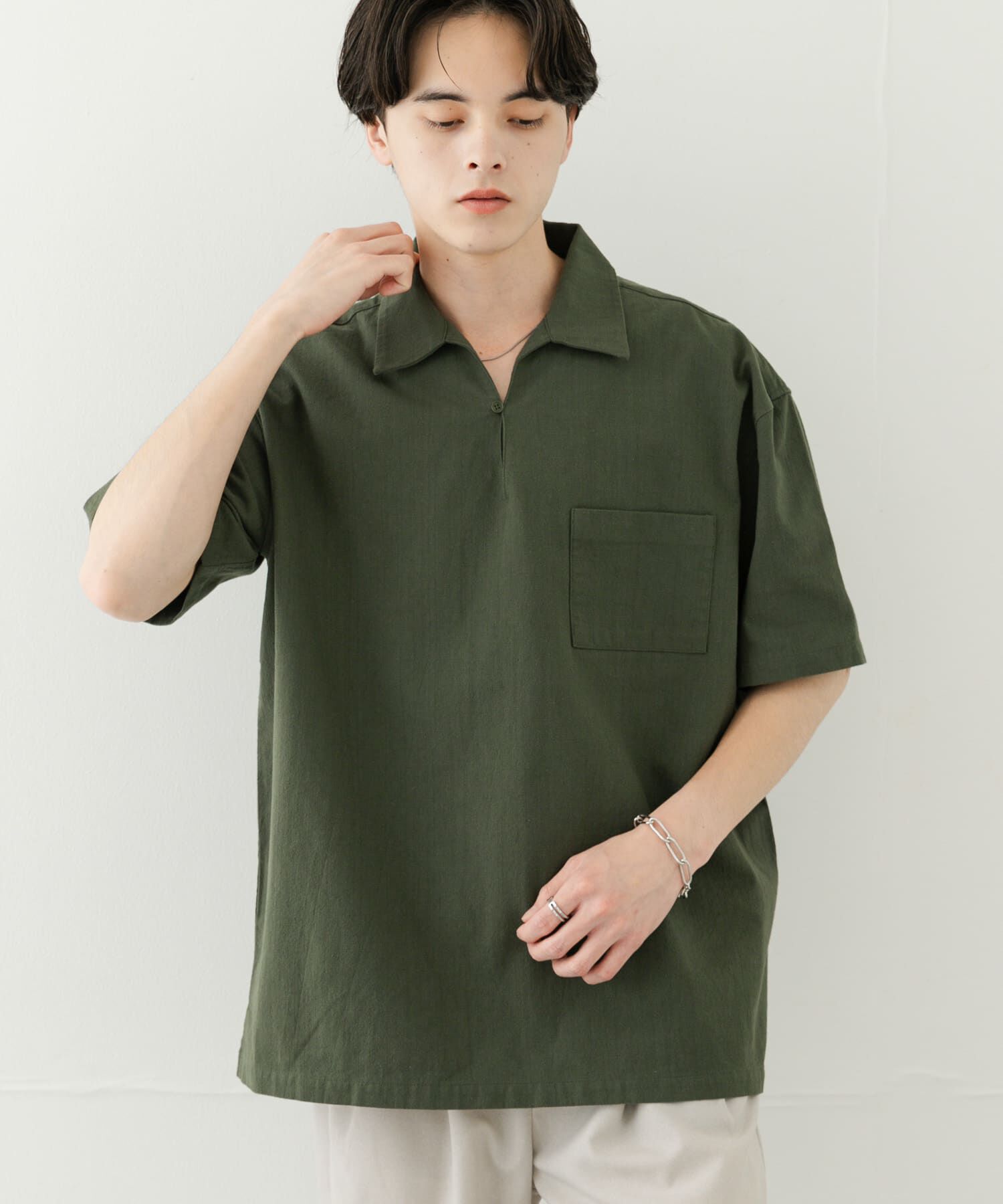 SENSE OF PLACE by URBAN RESEARCH「ドライタッチプルオーバーショートスリーブシャツ」|シャツ・ブラウス|