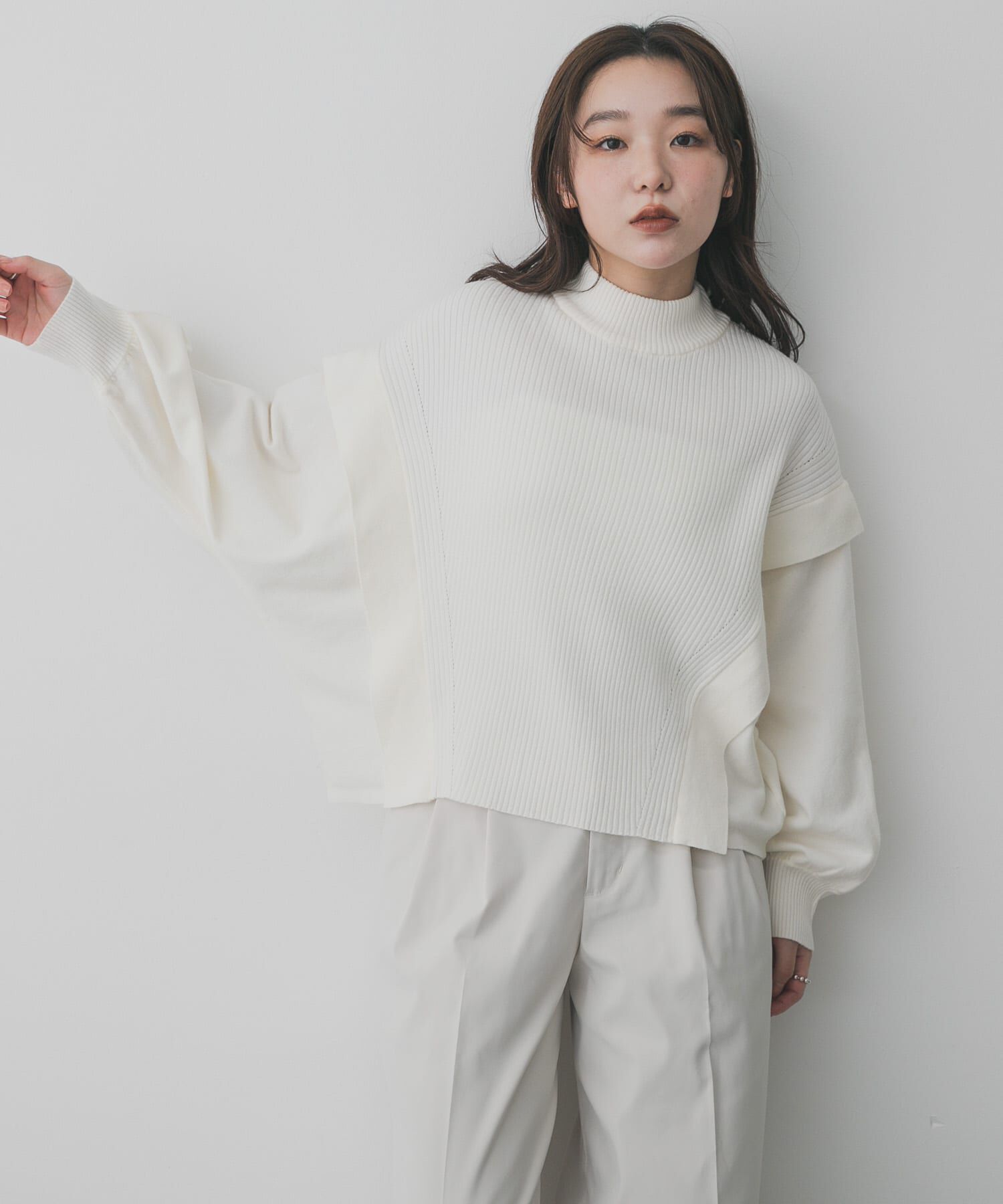 SENSE OF PLACE by URBAN RESEARCH「『一部WEB限定カラー』ストレッチショルダータックセーター」|ニット・セーター|