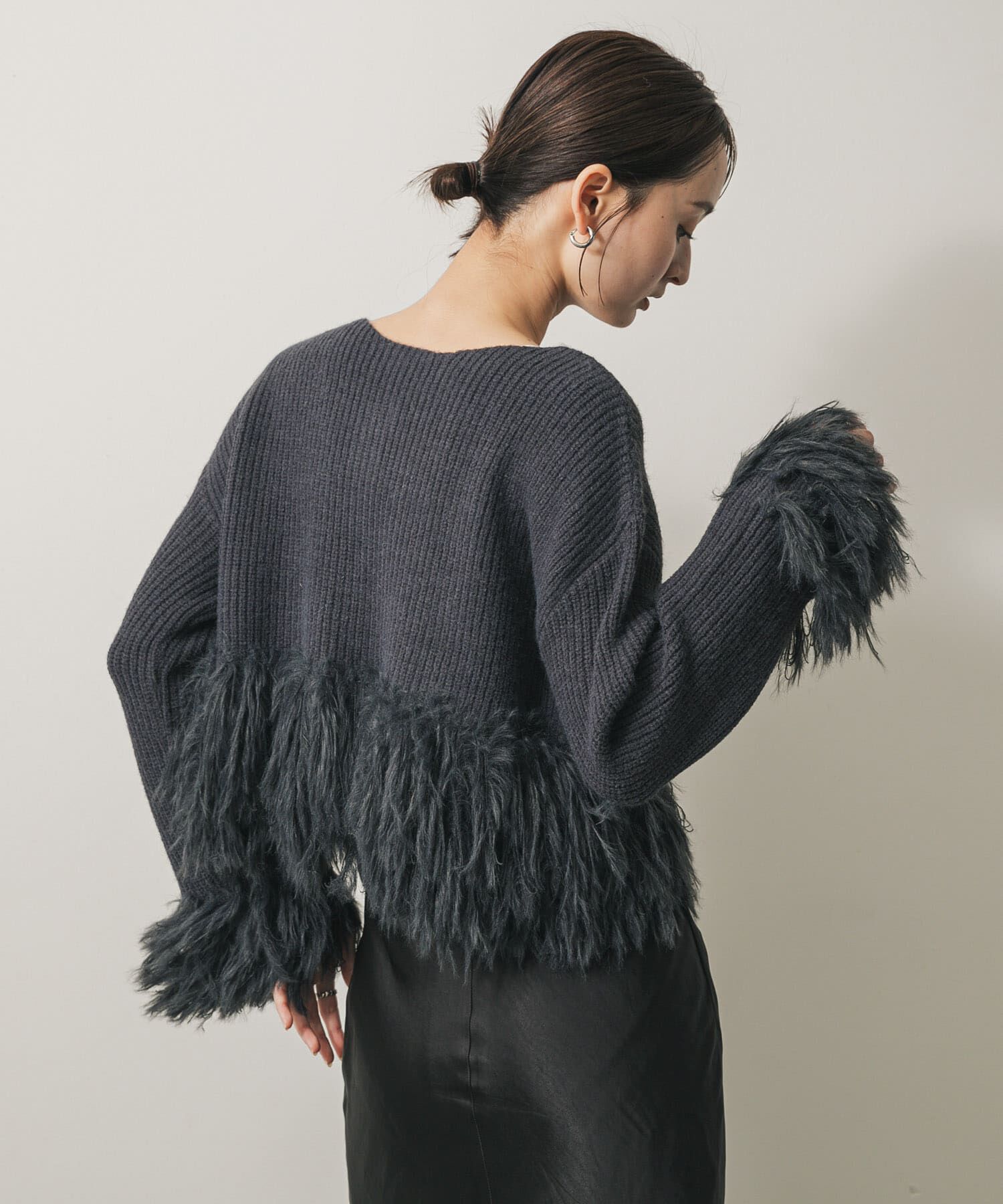 SENSE OF PLACE by URBAN RESEARCH「フェザーフリンジセーター」|ニット・セーター|