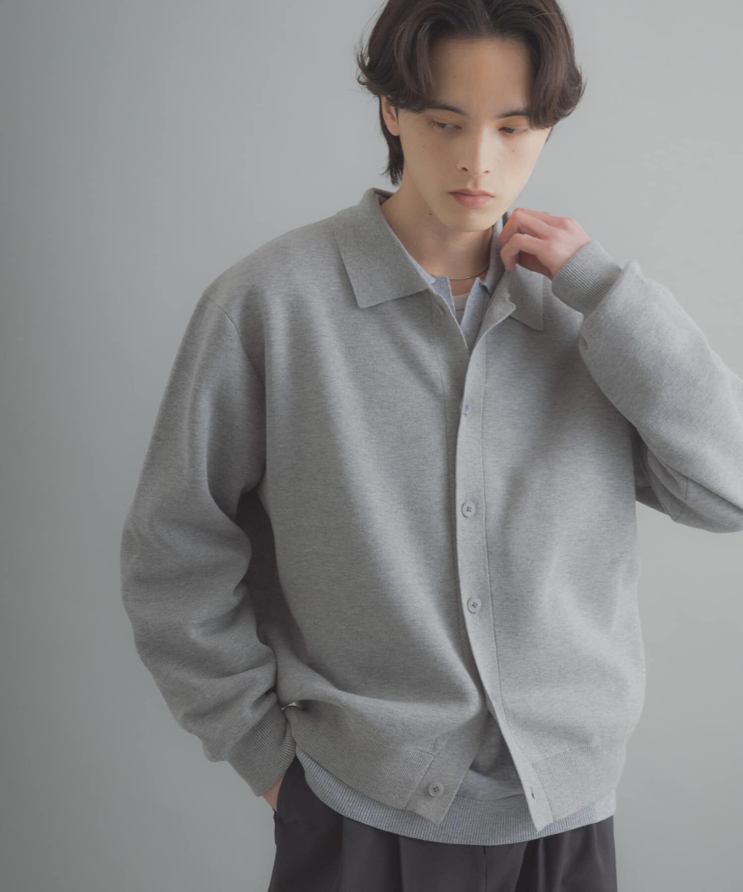 SENSE OF PLACE by URBAN RESEARCH「『ユニセックス』『洗濯可』スウェットライクポロカーディガン」|カーディガン|