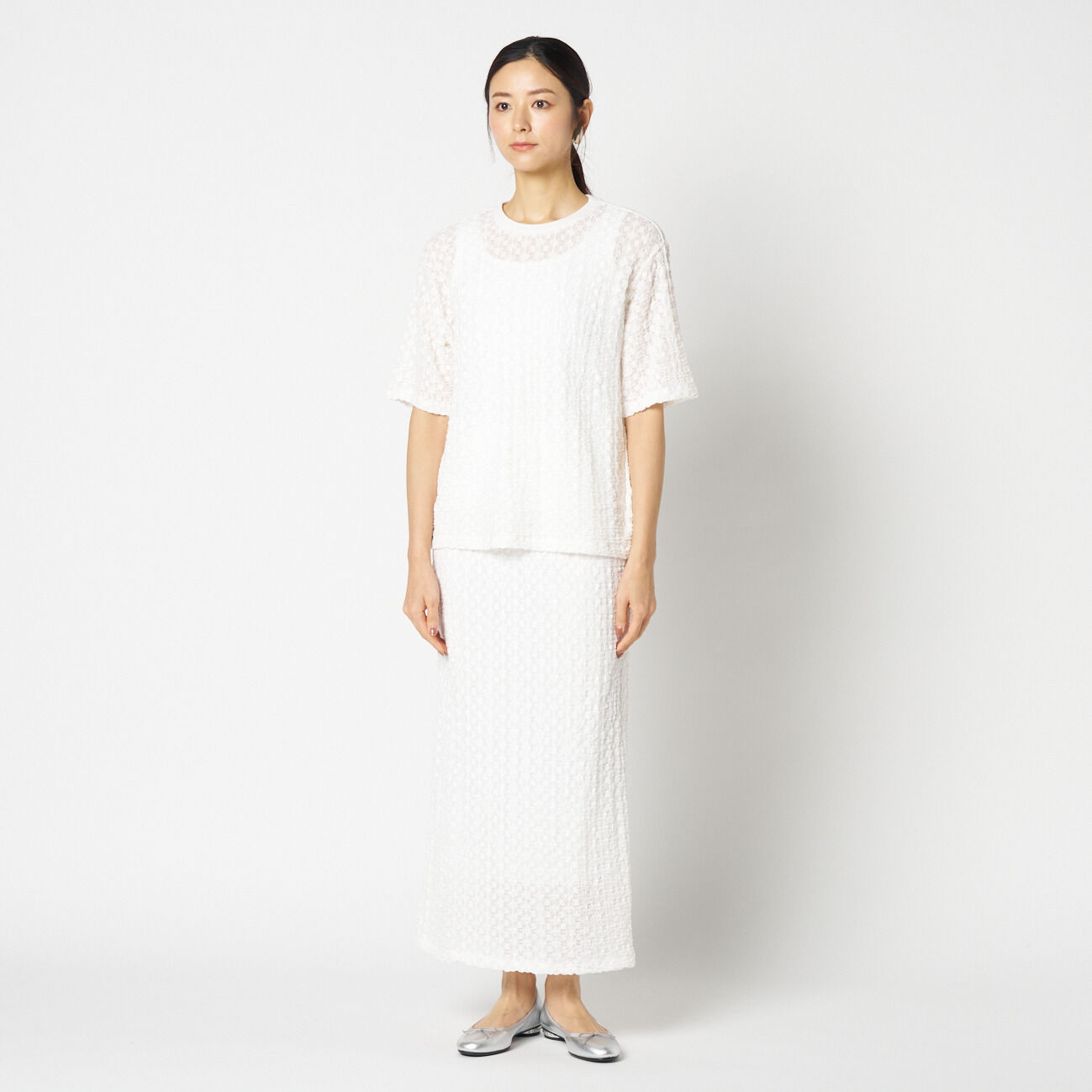 HELIOPOLE「HELIOPOLE STRETCH LACE TIGHT SKIRT」|スカート|