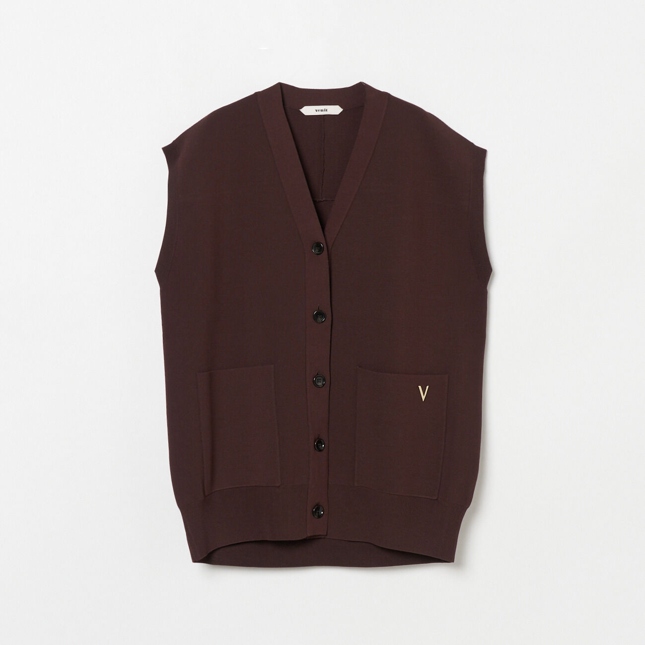  「venit RAYON POLYESTER VN VEST」|ニット・セーター|ブラウン