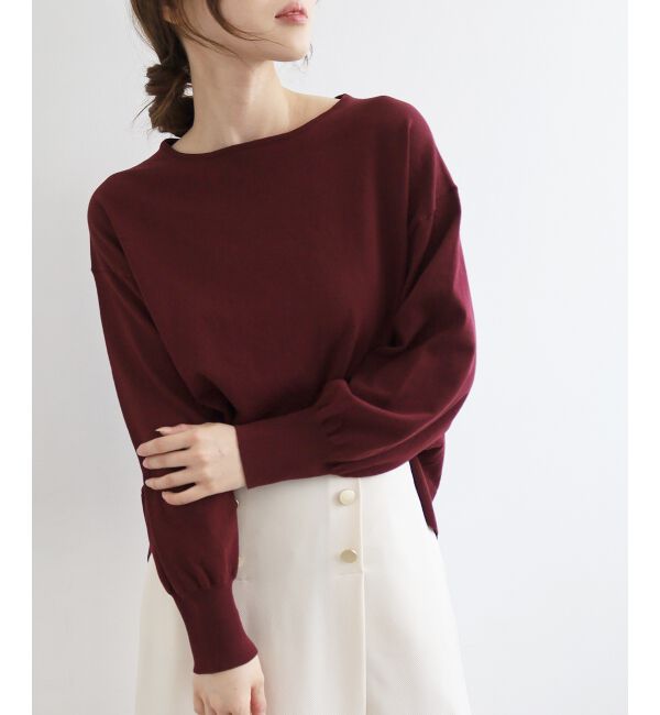 le.coeur blanc「《手洗い可能》ボリュームスリーブニットプルオーバー」|ニット・セーター|