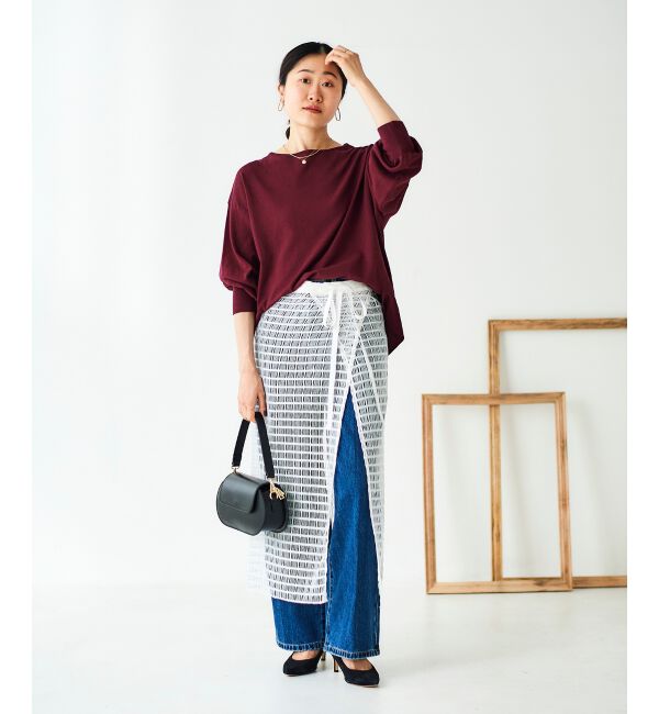 le.coeur blanc「《手洗い可能》ボリュームスリーブニットプルオーバー」|ニット・セーター|