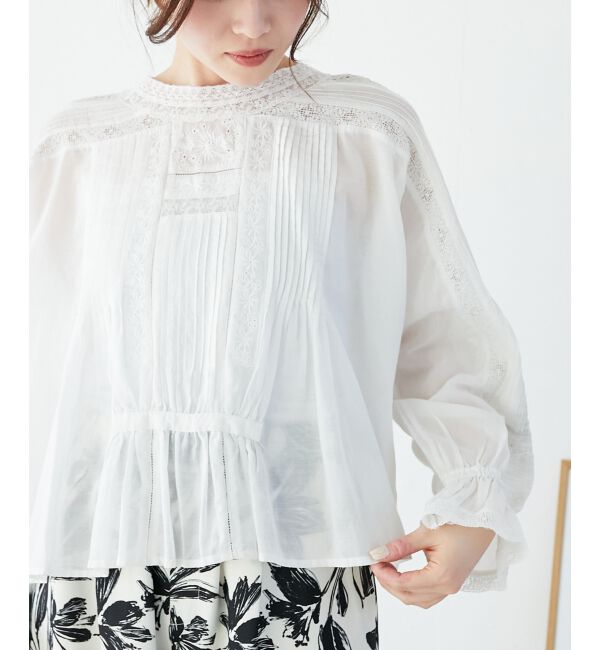  「《手洗い可能》Fanakaリバーレースブラウス」|シャツ・ブラウス|