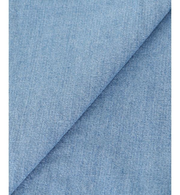  「《軽いシャツ素材》パールボタンデニムシャツ」|シャツ・ブラウス|