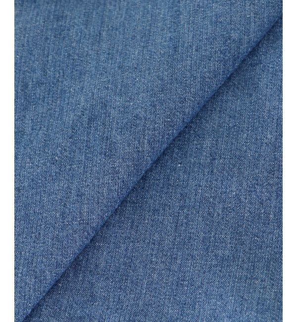  「《軽いシャツ素材》パールボタンデニムシャツ」|シャツ・ブラウス|