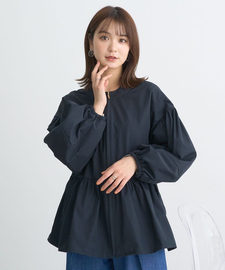 earth music&ecology「撥水ペプラムジップブルゾン」|ブルゾン・スタジャン|